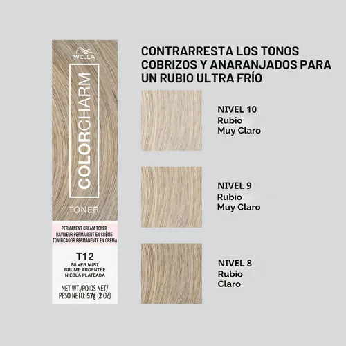 Vista 6 de COLORCHARM Permanent Crème Hair Toner Free of Animal-Derived Ingredients, Parabens Free & Gluten Free 2 oz