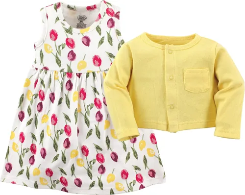 Vista 2 de Luvable Friends baby-girls Dress and Cardigan