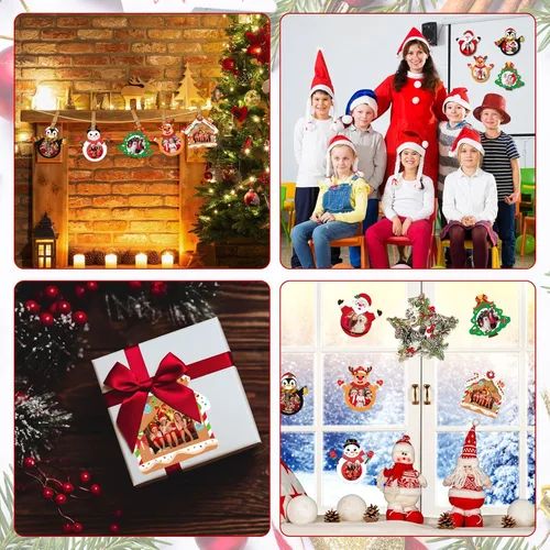 Vista 7 de NOVWANG Adornos de Fotos de Navidad, 30 Piezas de Marcos de Fotos Colgantes de Navidad con 30 Hojas de Pegatinas, Adornos de Fotos, Decoraciones