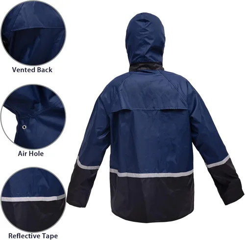 Vista 3 de RainRider Trajes de lluvia para hombre, impermeable, transpirable, ropa de lluvia duradera Oxford con pantalones