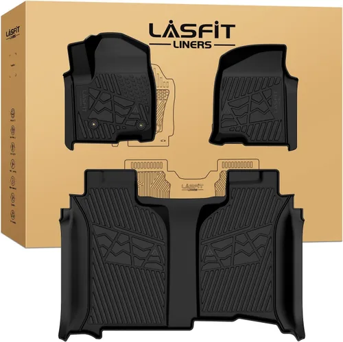 Vista 14 de LASFIT - Tapetes de suelo y maletero de auto, ajuste personalizado, de TPE, para todo tipo de clima, impermeable, juego completo, negros