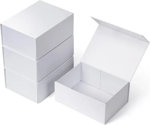 Vista 38 de Ditwis Caja de regalo de 12x9x4 pulgadas con tapa de cierre magnético, caja magnética negra y dorada para boda, propuesta de padrinos y damas