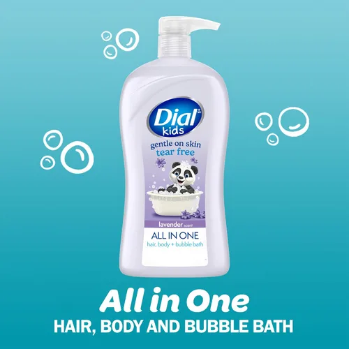 Vista 2 de Dial Kids Todo en 1 Cuerpo + Cabello + Baño de Burbujas, Aroma a Lavanda, 32 Fl Oz, Gel de Baño y Champú Hipoalergénico, Fórmula Sin Lágrimas