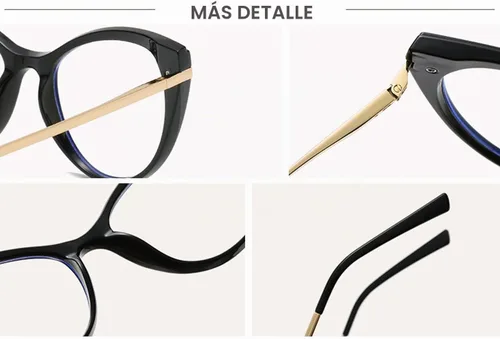 Vista 5 de LJCZKA Gafas de bloqueo de luz azul para mujer, antirojo, satrás, para computadora, ojo de gato, montura transparente