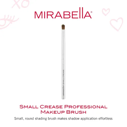 Vista 2 de Mirabella Brocha para sombra de ojos con pliegues pequeños, colección de brochas de maquillaje profesional premium, cepillo de cerdas sintéticas sin