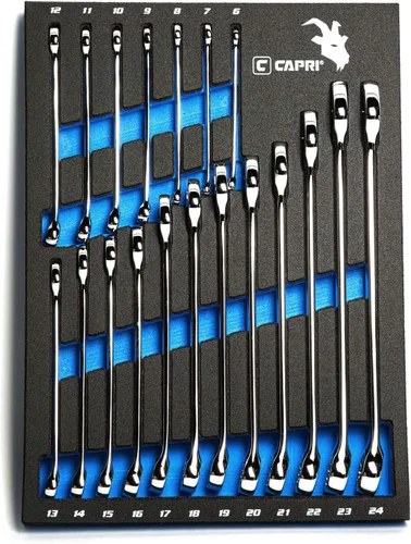 Vista 9 de Capri Tools - Juego de llaves combinadas con la bandeja del mecánico, SAE 1/4 a 1 pulgada, 13 piezas