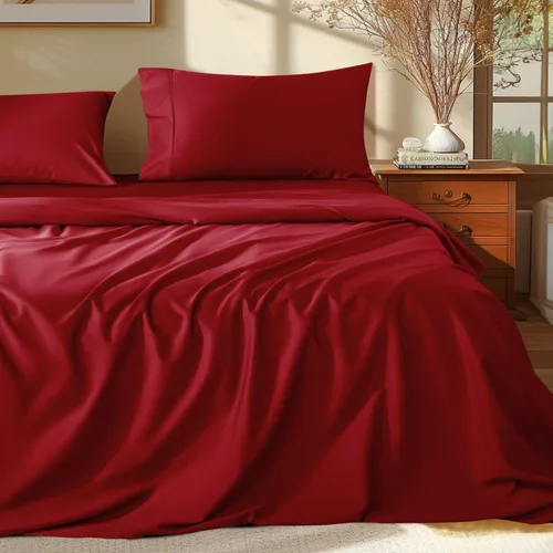 Vista 23 de Shilucheng Juego de Sábanas 100% de Algodón Egipcio - 1000 Hilos, Sábanas de Algodón de Lujo, Ropa de Cama y Fundas de Almohada Transpirables