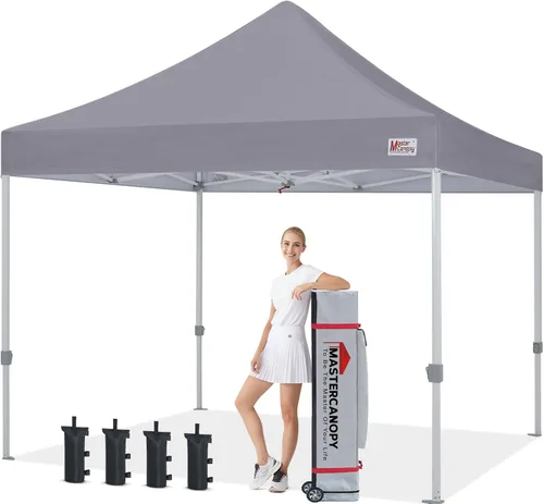Vista 39 de MASTERCANOPY - Toldo plegable estilo tienda de campaña de 10 x 10 pies, de montura instantánea y para uso comercial, con una bolsa con ruedas