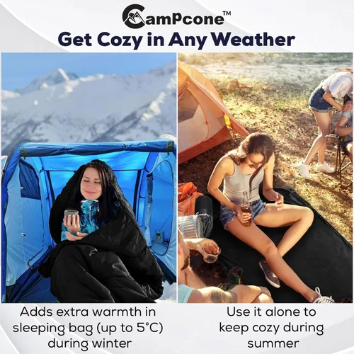 Vista 4 de Forro de saco de dormir sedoso para clima frío/cálido, sábanas de viaje XL para hotel de 85 x 52 pulgadas, saco de dormir ligero con cremallera