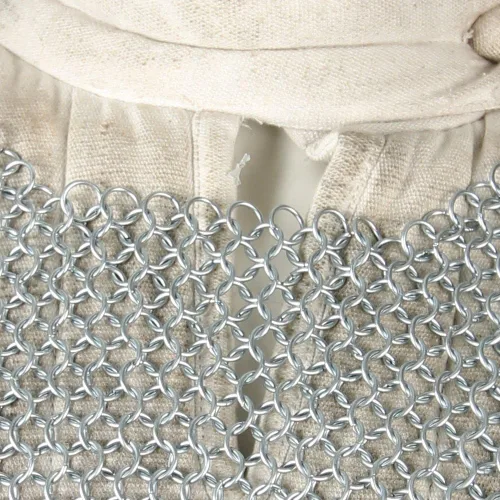 Vista 3 de Camisa larga medieval renacentista Haubergeon réplica guerrero Chainmail Armor XL