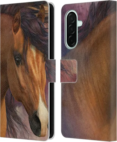 Vista 332 de Head Case Designs Officially Licensed Laurie Prindle A Morgan Christmas Western Stallion Leather Wallet Case Compatible with Samsung Galaxy A07 4G
