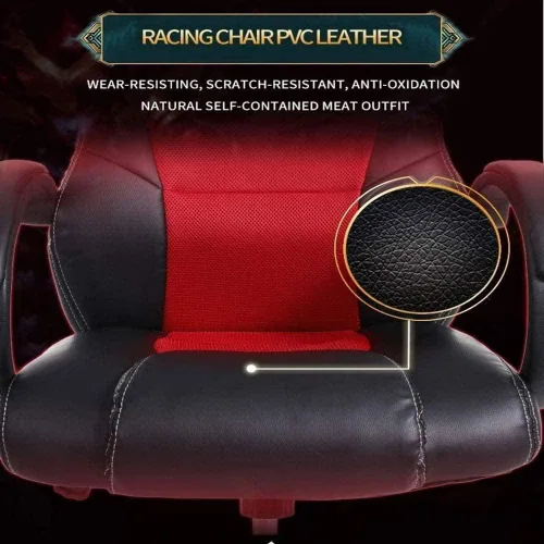 Vista 3 de Silla de juegos ergonómica de respaldo alto para computadora de escritorio de oficina con soporte lumbar (A)