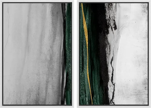 Vista 83 de MUDECOR Lienzo enmarcado para pared, bosque brumoso, reflejos, paisaje tranquilo, ilustraciones modernas, arte decorativo, bohemio, tranquilo/zen