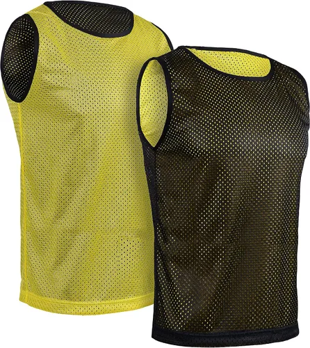 Vista 2 de Athllete Litemesh Pinnies - Paquete de 6 camisetas de malla en rojoazul, amarillo neón, azul, rojoamarillo neón, niños, jóvenes, adolescentes