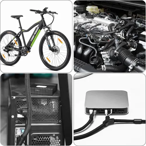 Vista 4 de Protectores de cables contra mascotas que no mastican, ultra duradero, protector de cable para mascotas, funda flexible para cables para TV