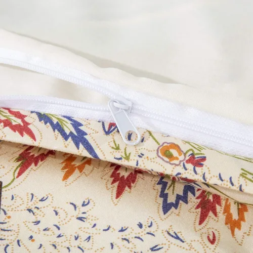 Vista 4 de DaDalogy Bedding - Juego de funda de edredón con estampado floral botánico con fundas de almohada, diseño de cachemira cheurón bohemio, filigrana