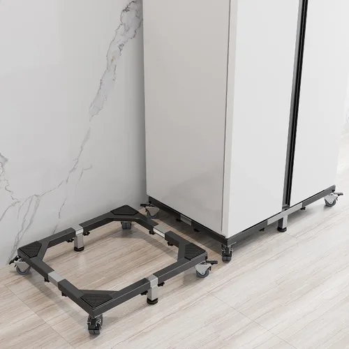 Vista 6 de CHINCHILLA Base de soporte móvil de todo acero inoxidable resistente para refrigerador, soporte de lavadora con ruedas, plataforma de muebles