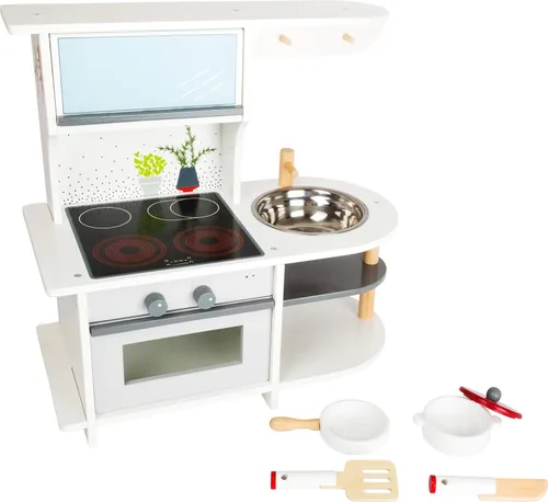 Vista 2 de Small Foot Wooden Toys - Cocina de juego para niños con rango, horno, fregadero de cocina y accesorios diseñados para niños a partir de 3 años