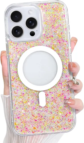 Vista 25 de Bonoma - Funda para iPhone 17 Pro Max 2025 con cristales brillantes, purpurina brillante
