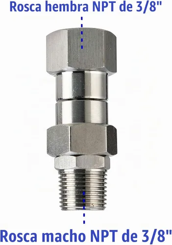 Vista 3 de M MINGLE Conector giratorio para lavadora a presión, rosca macho NPT de 3/8 pulgadas, acero inoxidable, 4500 PSI