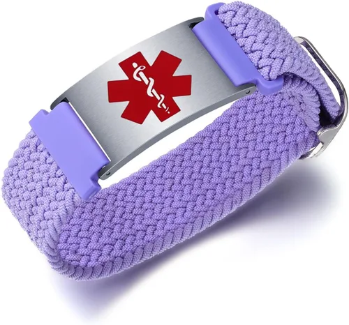 Vista 10 de Pulseras deportivas personalizadas de alerta médica para mujeres y hombres – Pulseras de identificación médica personalizadas con grabado gratuito