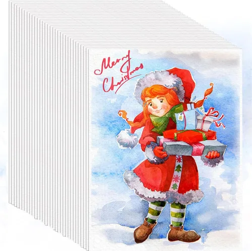 Vista 22 de 100 hojas de papel de acuarela, papel de color agua blanca de 4 x 6 pulgadas, 140 libras/10.58 oz/m², papel de color agua de prensa en frío