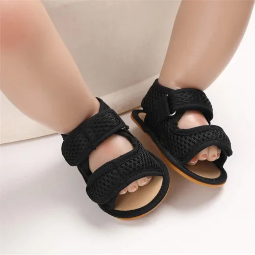 Vista 2 de Timatego Sandalias antideslizantes para bebés y niñas, suela suave, zapatos atléticos al aire libre, zapatos de verano para cuna, de 3 a 18 meses