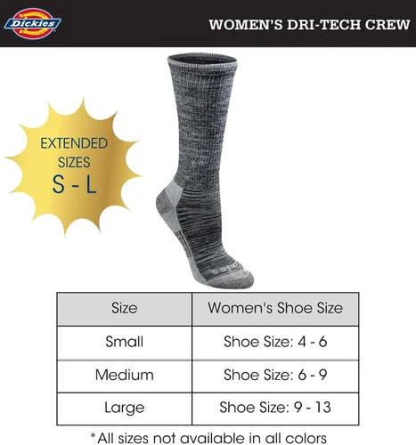 Vista 3 de Dickies Women's Dri-tech Moisture Control Crew Socks Multipack