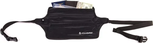 Vista 4 de AquaQuest AquaRoo - Cinturón de dinero, la bolsa de viaje original 100% impermeable, desde 1994, cómodo, ajustable, ligero, color negro, Negro