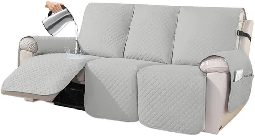 Vista 45 de XINEAGE Funda para Sillón Reclinable Resistente al Agua, Fundas Antideslizantes para Silla Reclinable con Bolsillos, Fundas Acolchadas Gruesas