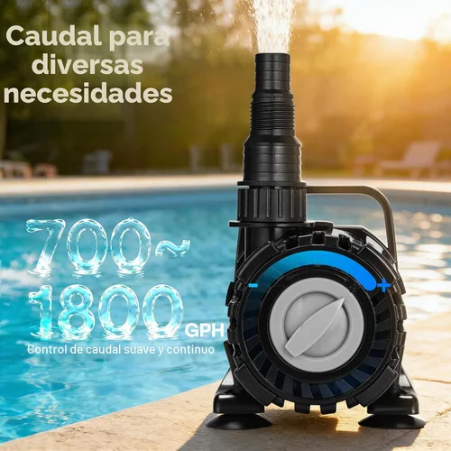 Vista 2 de VIVOHOME Bomba de estanque 100W, bomba de agua sumergible de flujo