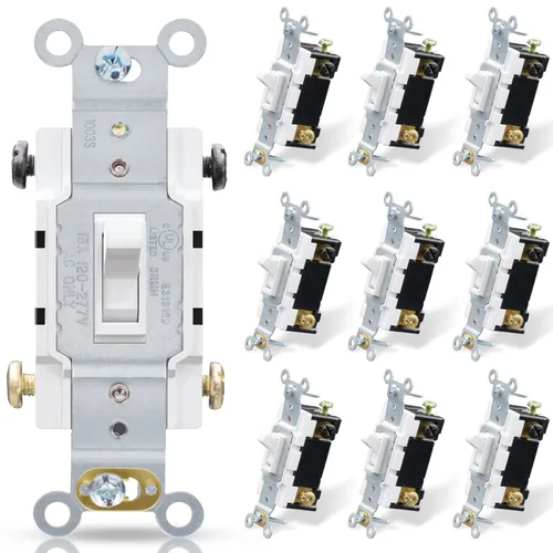 Vista 17 de ELEGRP Interruptor de luz decorativo de 4 vías, 15 amperios, 120-277 voltios, interruptor de pared basculante decorativo de CA de repuesto