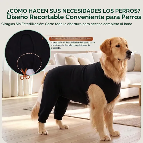 Vista 6 de Kuoser Traje de Cirugía para Perro Hembra Esterilización Macho Castración, Manga de Pierna de Perro para Dejar de Lamer Enterizo Suave para Perro