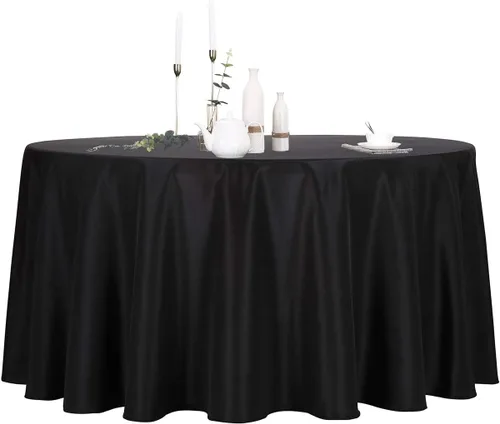 Vista 65 de Ascoza Paquete de 2 manteles cuadrados negros de tela de poliéster de 52 x 52 pulgadas para bodas, banquetes, restaurantes y fiestas