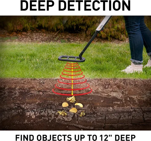 Vista 2 de National Geographic Pro Series Detector de metales - Cazador de tesoros definitivo con puntero, bobina grande impermeable de 10" - ligera y plegable