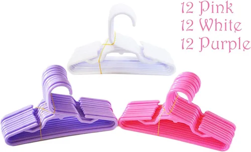Vista 3 de MBD - Paquete de 36 perchas resistentes para ropa de muñeca de 18 pulgadas, colgador de ropa de muñeca de 18 pulgadas