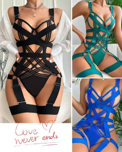 Vista 4 de VUUEAN Lencería para mujer con brasier push up, lencería de una pieza con aros