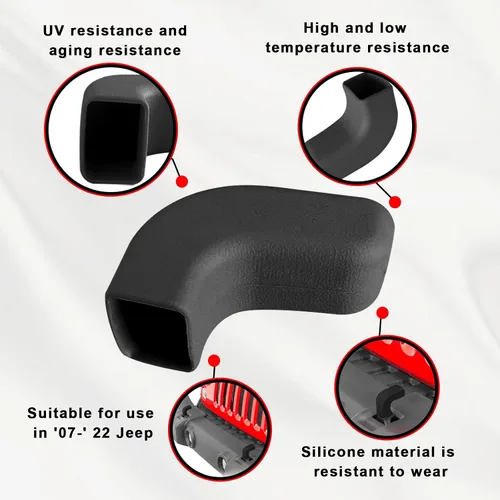 Vista 3 de 2 fundas de gancho de remolque para parachoques, protector de gancho de remolque negro, compatible con Jp Wrangler JK JL Gladiator TJ, Jp Wrangler