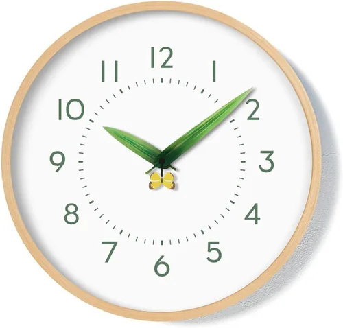 Vista 8 de Maxspace Modern Wall Clock,12 inch Silent Non Ticking Wall Clock,Battery Operated, Analog Wall Clock for Living Room Bedroom Kitchen Office Brown