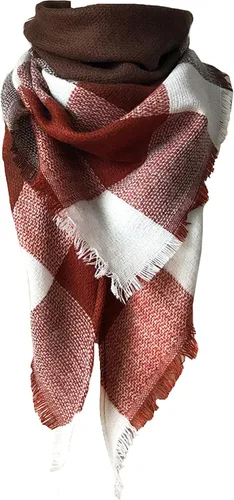 Vista 82 de Wander Agio - Bufanda envolvente con diseño a cuadros o triangular para mujer, cálida y larga, de punto, sensación de cachemira, chal