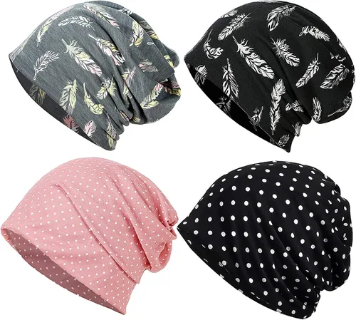 Vista 27 de JarseHera Gorro holgado de mujer con encaje de algodón, gorros para quimioterapia, gorros para el cáncer, turbante