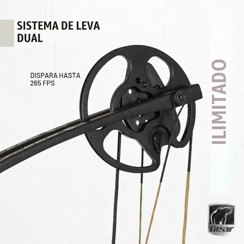 Vista 6 de Bear Archery Limitless Arco Compuesto de Doble Leva - Incluye Carcaj, Mira y Apoyo, God's Country