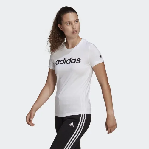 Vista 2 de adidas Camiseta básica con logotipo delgado para mujer
