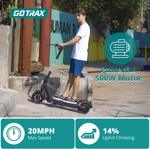 Vista 7 de Gotrax Electric Scooter for Adults, Max 25/28 Mile Range,10.4/12Ah Big Capacity Battery,10" Solid Tire, 500w Motor up to 20Mph Speed w/Electric Code