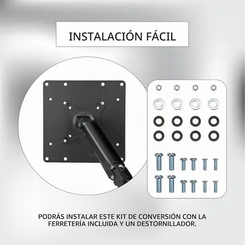 Vista 4 de HumanCentric Placa Adaptadora de Montaje VESA para Soportes de TV, Placa de Conversión VESA para Televisores Planos y Curvos, Convierta 50x50, 75x75