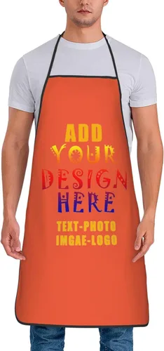 Vista 10 de Delantales personalizados para añadir nombre, logotipo, texto, foto, diseño de imagen, delantal de chef para grandes regalos