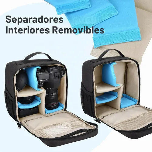 Vista 2 de BAIGIO Bolsa de inserción para cámara, funda interior de alta capacidad, a prueba de golpes y resistente al agua, bolsa interior para cámara DSLR