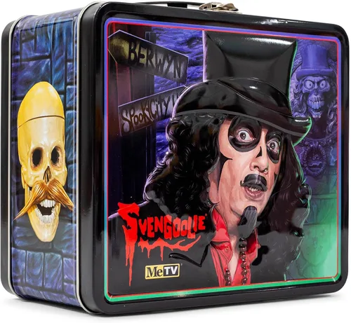 Vista 3 de Toynk Svengoolie - Lonchera de metal retro Lata de almacenamiento reutilizable con asa