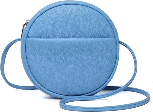 Vista 9 de Bolso circular para mujer, bolso cruzado redondo con cremallera Verde militar/nailon