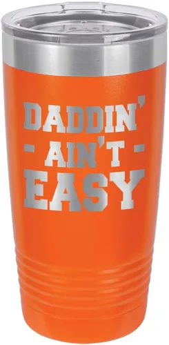 Vista 8 de DADDIN AINT EASY BLACK Vaso de bebida de 20 oz con pajita Taza de viaje grabada con láser Comparar con Yeti Rambler Idea de regalo papá